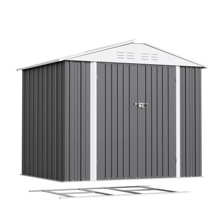 Patiowell 8x6 Metal Shed with Floor Frame, Gray