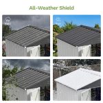 Patiowell 8x6 Metal Shed with Floor Frame, White - Image 5