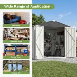 Patiowell 8x6 Metal Shed with Floor Frame, White - Image 6