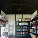 Kick-it 8x6 Plastic Storage Shed with Floor, Gray & Beige - Image 9
