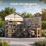 Patiowell 8x8 Plastic Storage Shed with Window and Lockable Door, Gray - Image 5