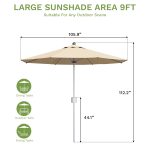 Beige 9ft Patio Umbrella Remote Control - Image 3