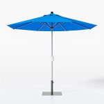 Blue 9ft Motorized Patio Umbrella with Base