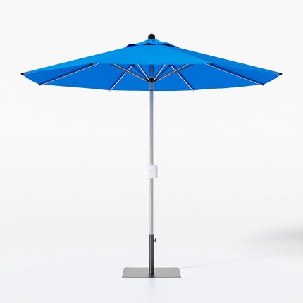 Blue 9ft Motorized Patio Umbrella with Base