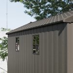 Kick-it 8x12 Plastic Storage Shed with Floor, Brown - Image 8