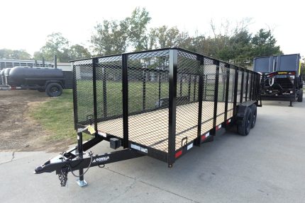 7x20 Heavy Duty Dovetail Utility Trailer 4ft Mesh Sides (2) 3,500lb Axles