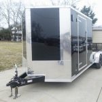 7x20 Black V-nose Hybrid Enclosed Trailer (2) 7K Axles