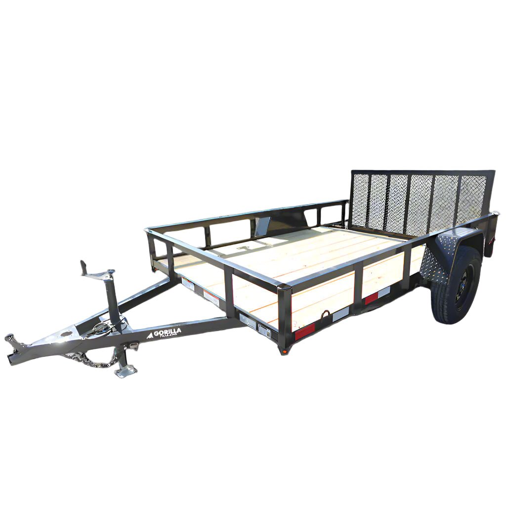 DSC03451_1_15094dba-7fbd-489e-b0ca-d189babe771f 6' 4" x 10 Utility Trailer Dovetail Powder Coated With Gate 3,500lb Axle - Image 1