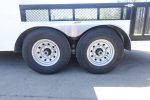 7x18 White Hybrid Enclosed V Nose (2) 7K Axles 2 Ft Fold Down Mesh Sides Pintle Hitch - Image 6