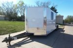 8.5x24 White Hybrid Enclosed V nose (2) 7K axles (2) 30x30 Windows No rails Pintle Hitch - Image 3