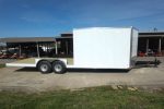8.5x24 White Hybrid Enclosed V nose (2) 7K axles (2) 30x30 Windows No rails Pintle Hitch - Image 5