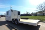 8.5x24 White Hybrid Enclosed V nose (2) 7K axles (2) 30x30 Windows No rails Pintle Hitch