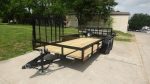 7x16 Dovetail Utility Trailer with Side Gate (2) 3500lb Axle 7k GVWR