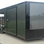 8.5x20 Charcoal Blackout Trim VNose Hybrid Enclosed Trailer Roof (2) 3500lb Axles 50 AMP Electrical Package