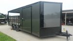 8.5x20 Charcoal Blackout Trim VNose Hybrid Enclosed Trailer Roof (2) 3500lb Axles 50 AMP Electrical Package