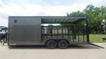 8.5x20 Charcoal Blackout Trim VNose Hybrid Enclosed Trailer Roof (2) 3500lb Axles 50 AMP Electrical Package - Image 12