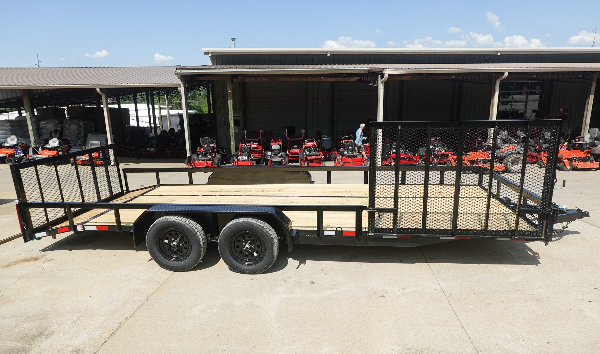 DSC05304 7x20 Dovetail Utility Trailer with Side Gate (2) 3,500lb Axles 7K GVWR - Image 1