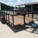 7x16 Dovetail Debris Utility Trailer 2ft Mesh Sides (2) 3500lb Axles 7K GVWR