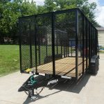6.4x16 Straight Deck Utility Trailer 6ft Mesh Sides (2) 3,500lb Axles