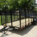 7x20 Heavy Duty Straight Deck Utility Trailer 4ft Mesh Sides (2) 5,200lb Axles