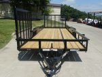 7x20 Powder Coated Straight Deck Utility Trailer with Side Gate (2) 3,500lb Axles - Image 2