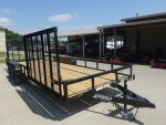 7x20 Powder Coated Straight Deck Utility Trailer with Side Gate (2) 3,500lb Axles - Image 3