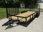 7x20 Powder Coated Straight Deck Utility Trailer with Side Gate (2) 3,500lb Axles - Image 4