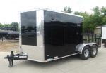 7x16 Black Hybrid Enclosed Trailer (2) 7000LB Axles Storage 14 Ply Tires