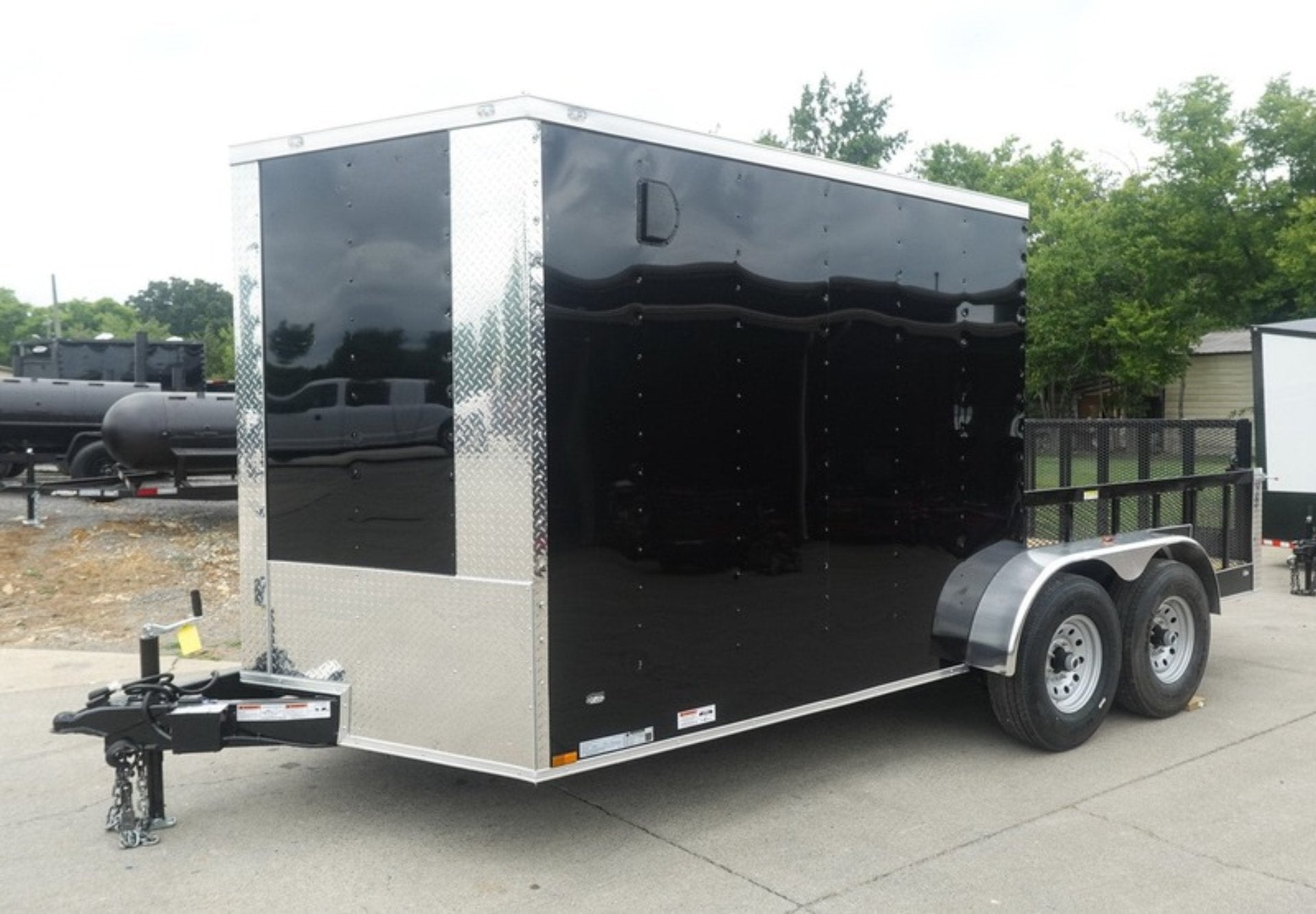 DSC06480-2_099fa5a2-7262-4aec-8932-b8fc10cdbdd1 7x16 Black Hybrid Enclosed Trailer (2) 7000LB Axles Storage 14 Ply Tires - Image 1