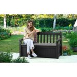 Keter Eden 265L Plastic Storage Bench – Dark Grey - Image 2