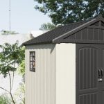 Kick-it 8x6 Plastic Storage Shed with Floor, Gray & Beige - Image 7