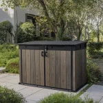 Keter Signature Decocoat Walnut 2020L Pent Garden storage 6×3 ft 1325mm 1905mm