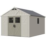 Patiowell 10x12ft Plastic Storage Shed with Skylight, Lockable Door & Windows