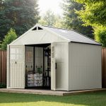 Patiowell 10x8 FT Kick-it Plastic Storage Shed with Skylight & Windows - Image 9