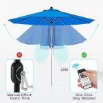 Blue 9ft Motorized Patio Umbrella with Remote - Image 4