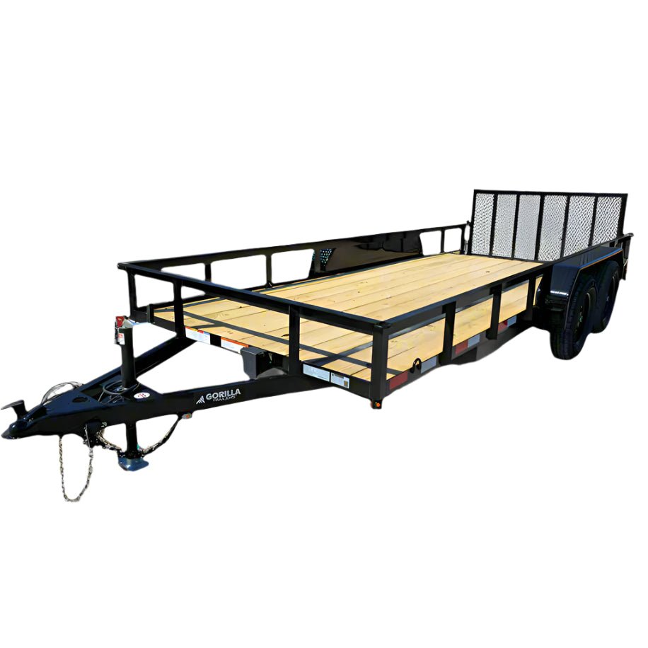 White_Background_Image_4d0e0f4c-1147-486a-a4b3-21cca5b72500 6'4" x 16 Utility Trailer Double Axle Dovetail With Gate Powder Coated (2) 3500lb Axles - Image 1