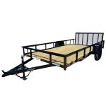 6'4" x 14 Utility Trailer Dovetail With Gate Powder Coated 3,500lb Axle
