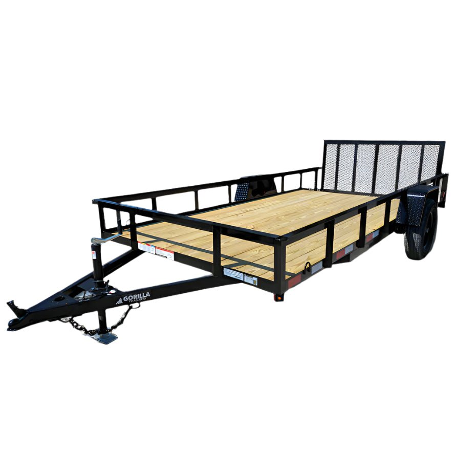 White_Background_Image_c7070b25-486a-4ac7-88af-d10fca34e1db 6'4" x 14 Utility Trailer Dovetail With Gate Powder Coated 3,500lb Axle - Image 1