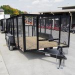 6.4x14 Dovetail Utility Trailer 4ft Mesh (2) 3500lb Axles