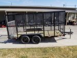 6.4' X 14' Tandem Axle Straight Utility Trailer - Mesh 6' Sides - Image 10