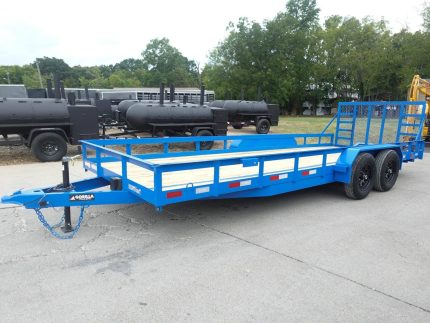 7x20 Heavy Duty Blue Straight Deck Utility Trailer (2) 5,200lb Axles with Brakes