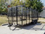 7x18 Tandem axle 2-3500lb Utility Trailer 6ft Mesh Sides with Ladder Racks 7K GVWR