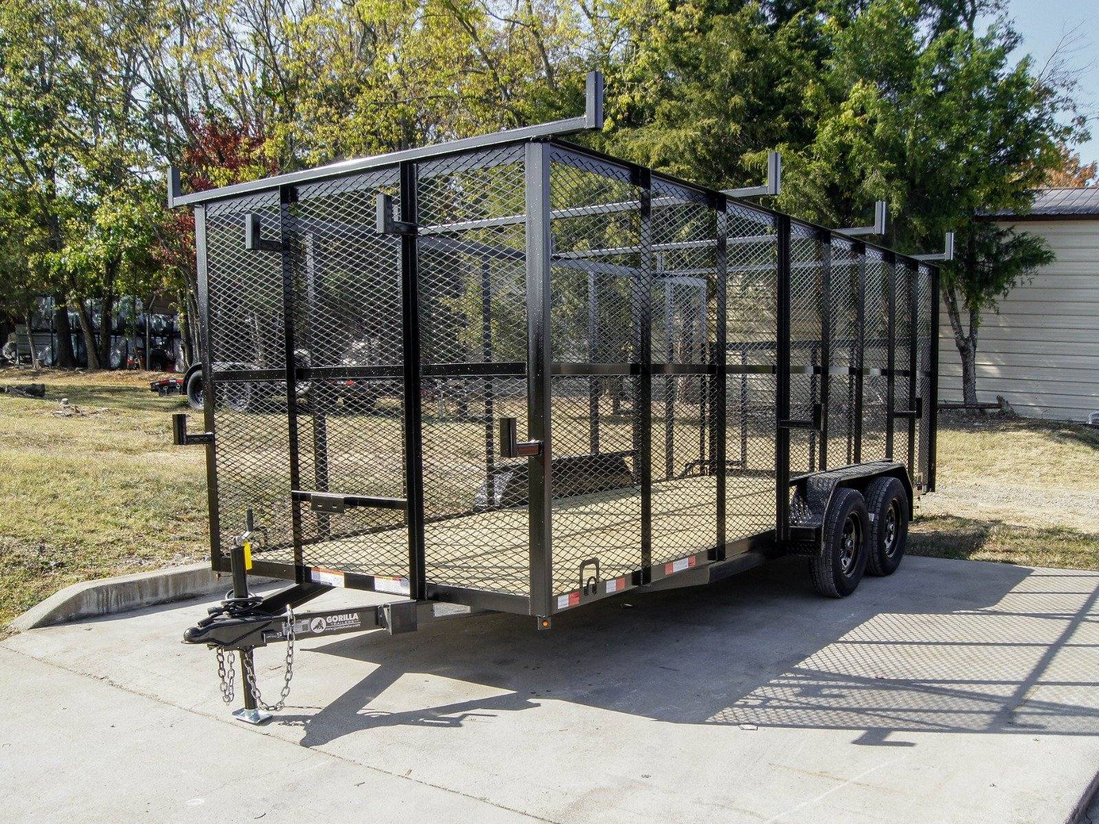 dsc00999_4 7x18 Tandem axle 2-3500lb Utility Trailer 6ft Mesh Sides with Ladder Racks 7K GVWR - Image 1