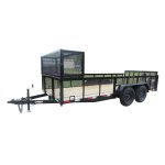 6.4x16 Dovetail Utility Trailer with Front Basket 2ft Mesh (2) 3500lb Axles - Image 2