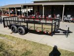 6.4x16 Dovetail Utility Trailer 2ft Mesh (2) 3500lb Axles 7K GVWR