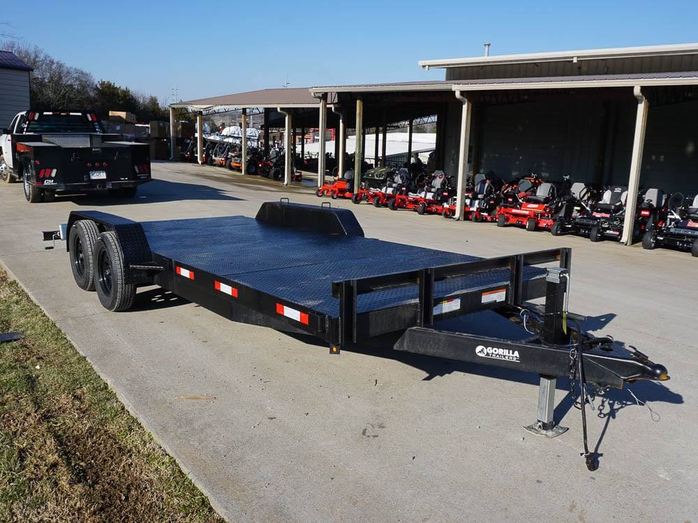 dsc03554_2 7x18 Steel Floor Car Hauler (2) 3500lb Axle w/ Brake and Ramps - Image 1