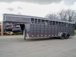 24ft Charcoal Gooseneck Livestock Cattle Trailer (2) 7K Axles 14K GVWR - Image 3