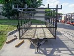 6.4x20 Straight Deck Tandem Utility Trailer Mesh Sides Double Ladder Racks - Image 2