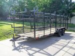 6.4x20 Straight Deck Tandem Utility Trailer Mesh Sides Double Ladder Racks - Image 3