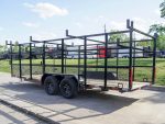 6.4x20 Straight Deck Tandem Utility Trailer Mesh Sides Double Ladder Racks - Image 5